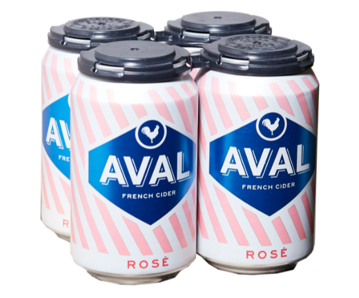 Rosé AVAL dry French cider 4-pack
